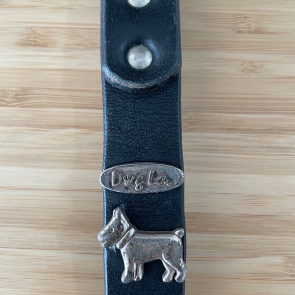 Black Leather Short Dog Leash ⭐️Made in USA ⭐️DogLa - Picture 2 of 9